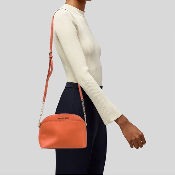 Saffiano Leather Chain-Link Crossbody Bag - Picture 9 of 11